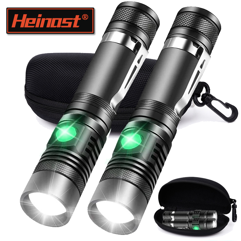 Outdoor Lighting Setup - Rechargeable T6 Handheld Flashlight Use 18650