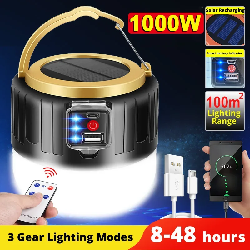 Outdoor Lighting Remote Control - LED Solar Camping Light Power Bank