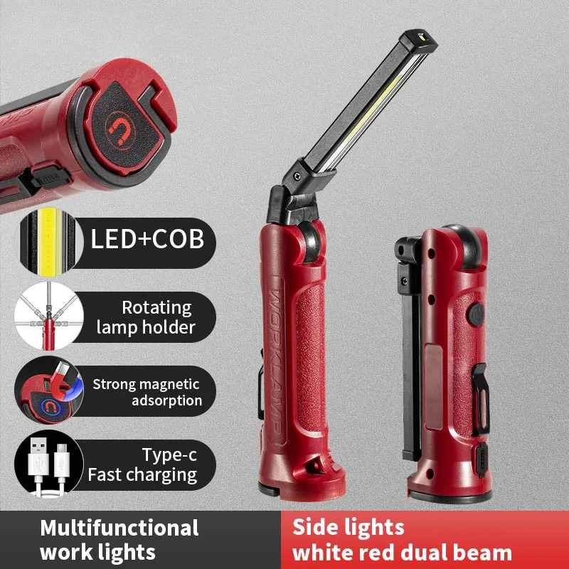 Outdoor Lighting Setup - COB LED Work Light Rechargeable Folding