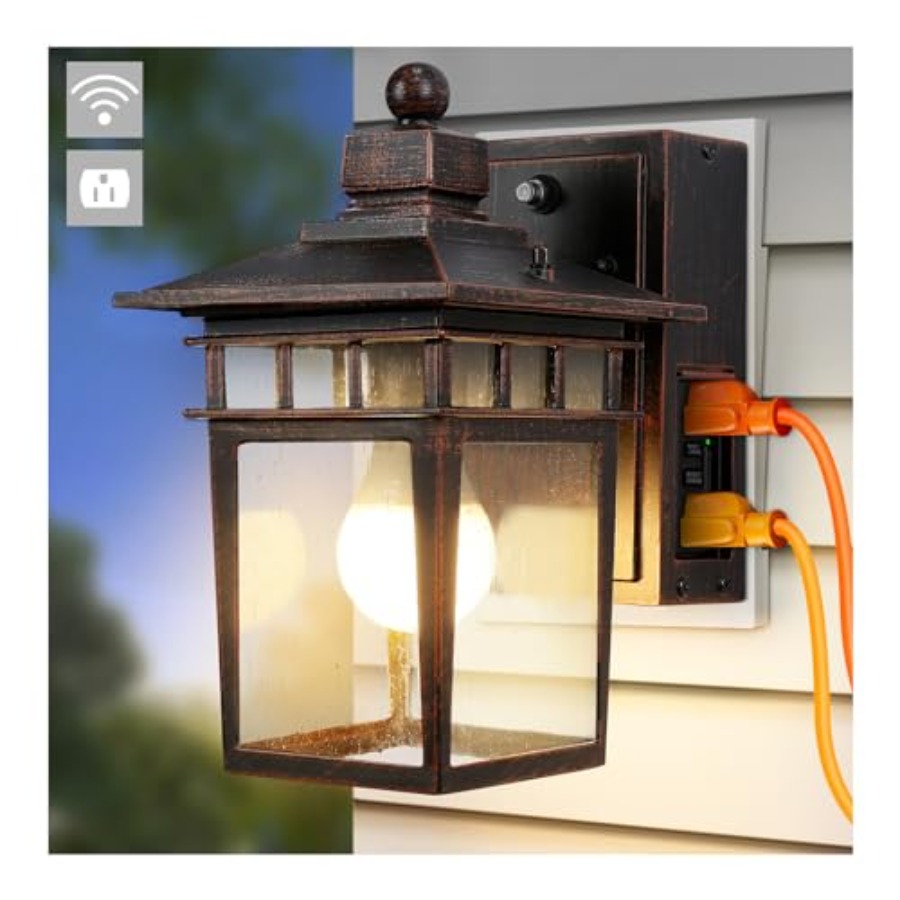 Outdoor Lighting No Outlet - Outdoor Light with GFCI Outlet, Dusk