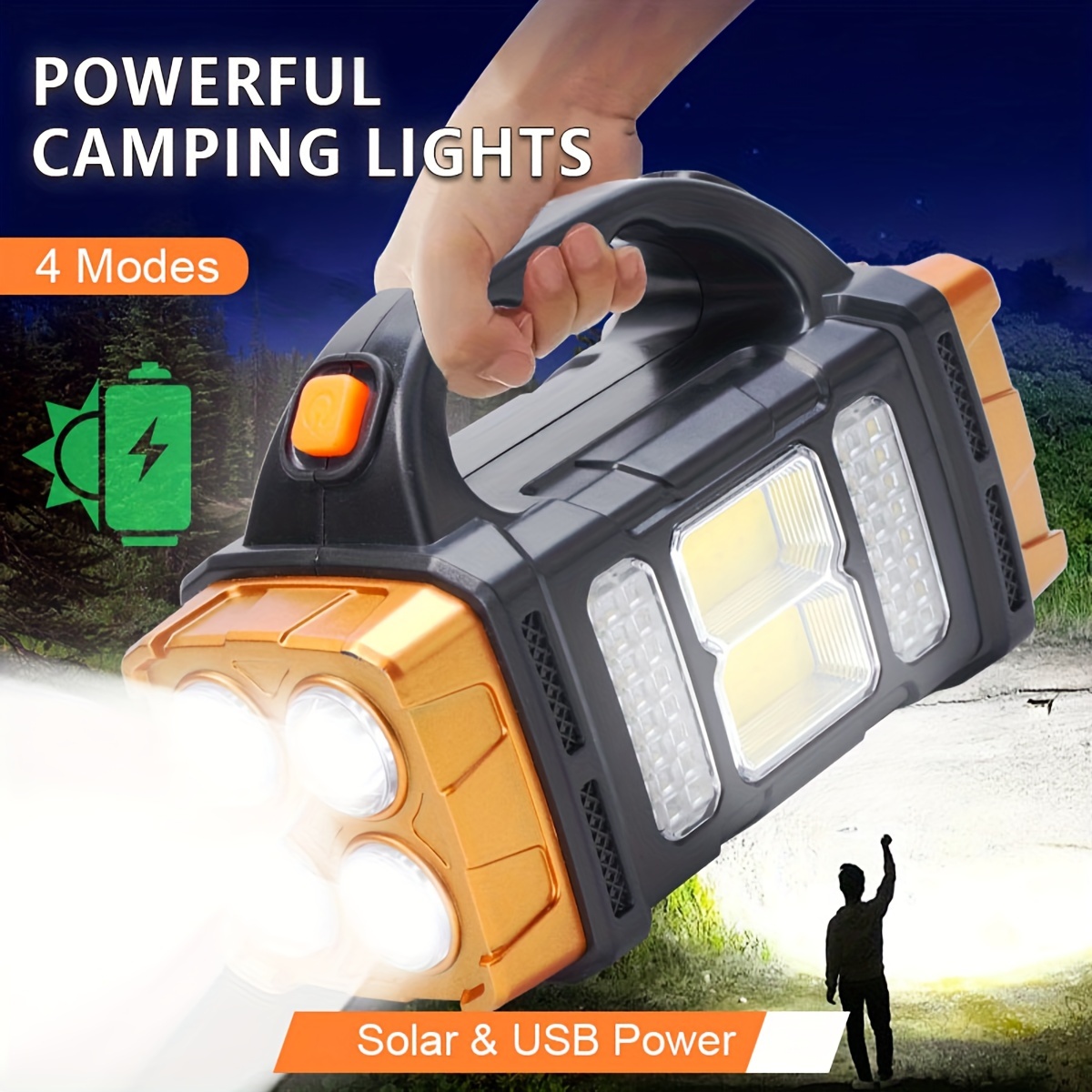 Outdoor Lighting For Backyard - New Upgrade Rechargeable High Power Solar