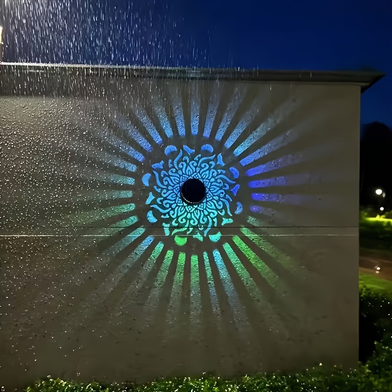 Outdoor Lighting For Backyard - Solar LED Wall Light Mandala Projection