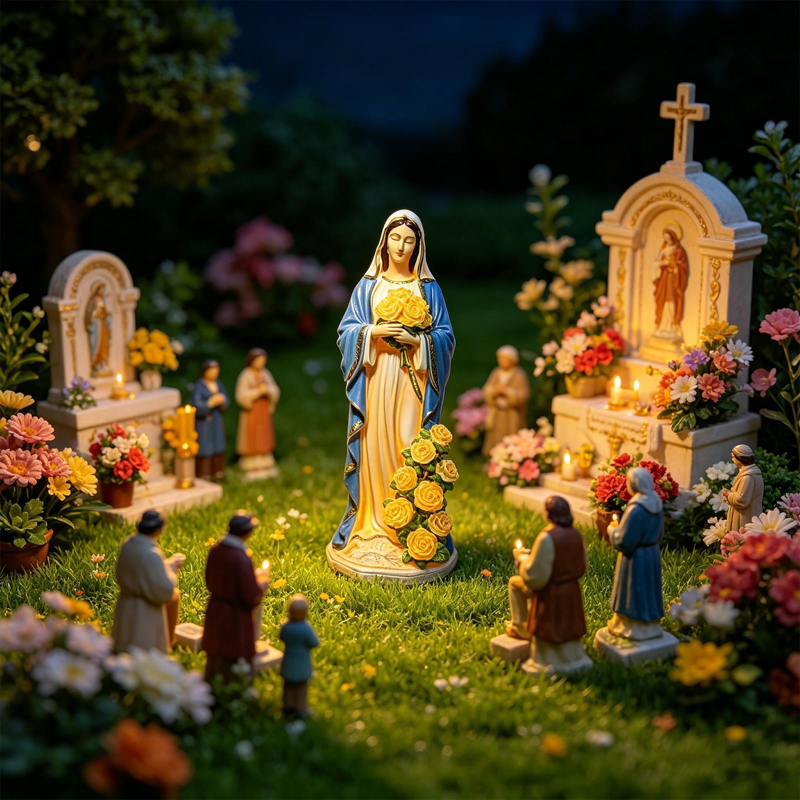 Outdoor Lighting For Backyard - Solar Virgin Mary Statue Outdoor Garden