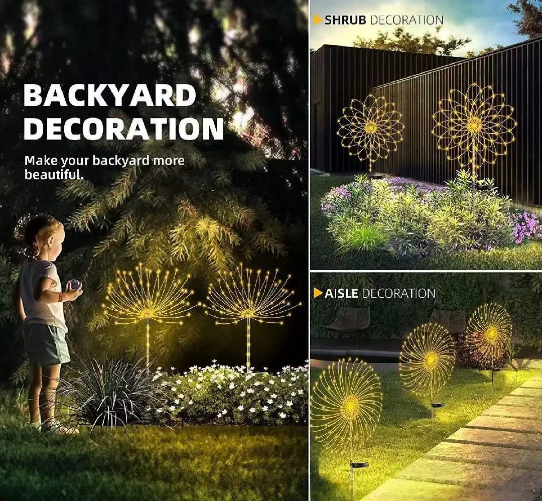 1Pcs Solar LED Firework Light  - đánh giá và giá Wired Pathway Light