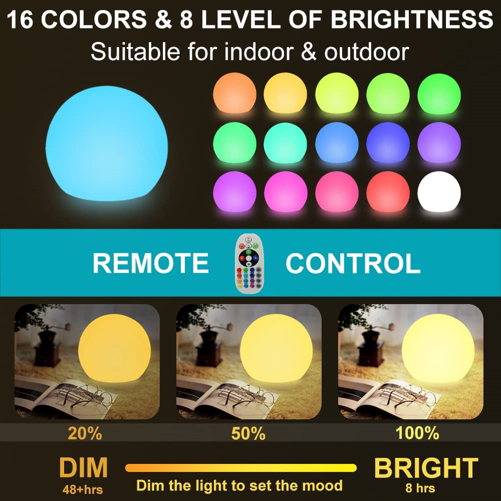 Rechargeable LED Glowing Ball  - đánh giá và giá Outdoor Lighting For Backyard