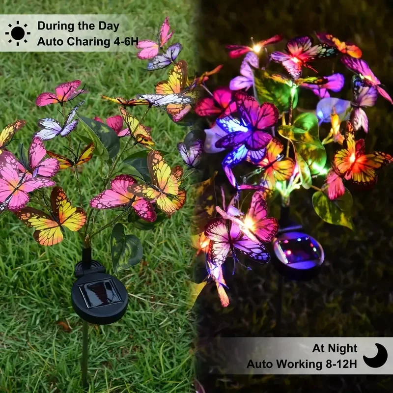 Solar LED Butterfly Garden Lig - đánh giá và giá Outdoor Lighting For Backyard