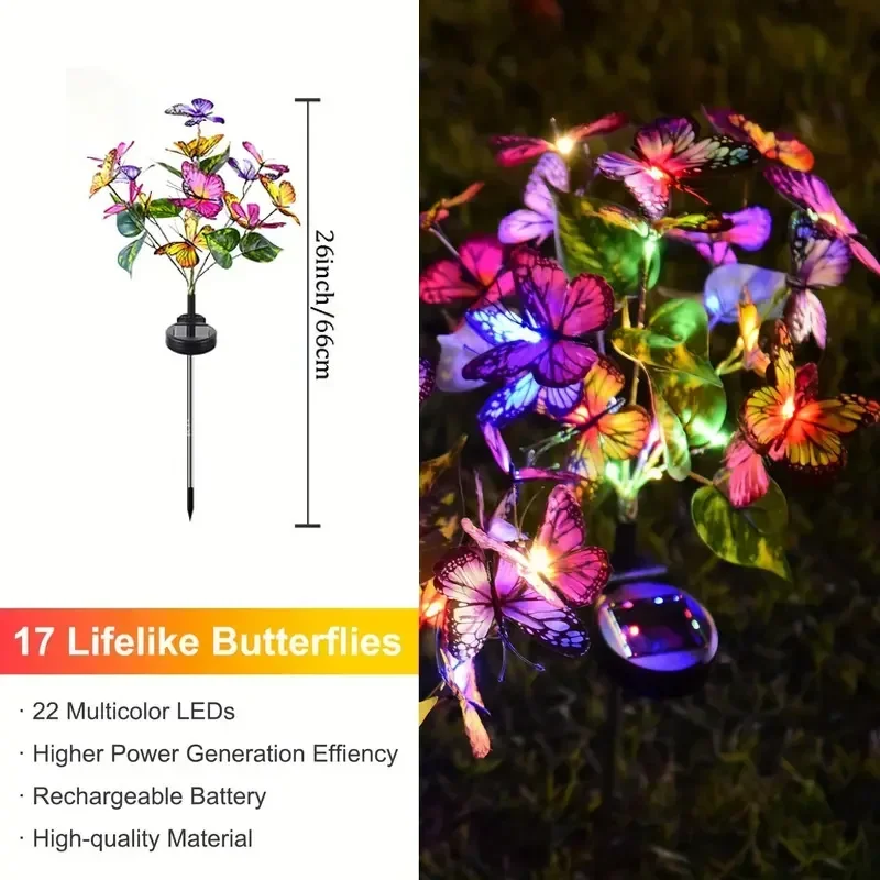 Solar LED Butterfly Garden Lig - đánh giá và giá Outdoor Lighting For Backyard