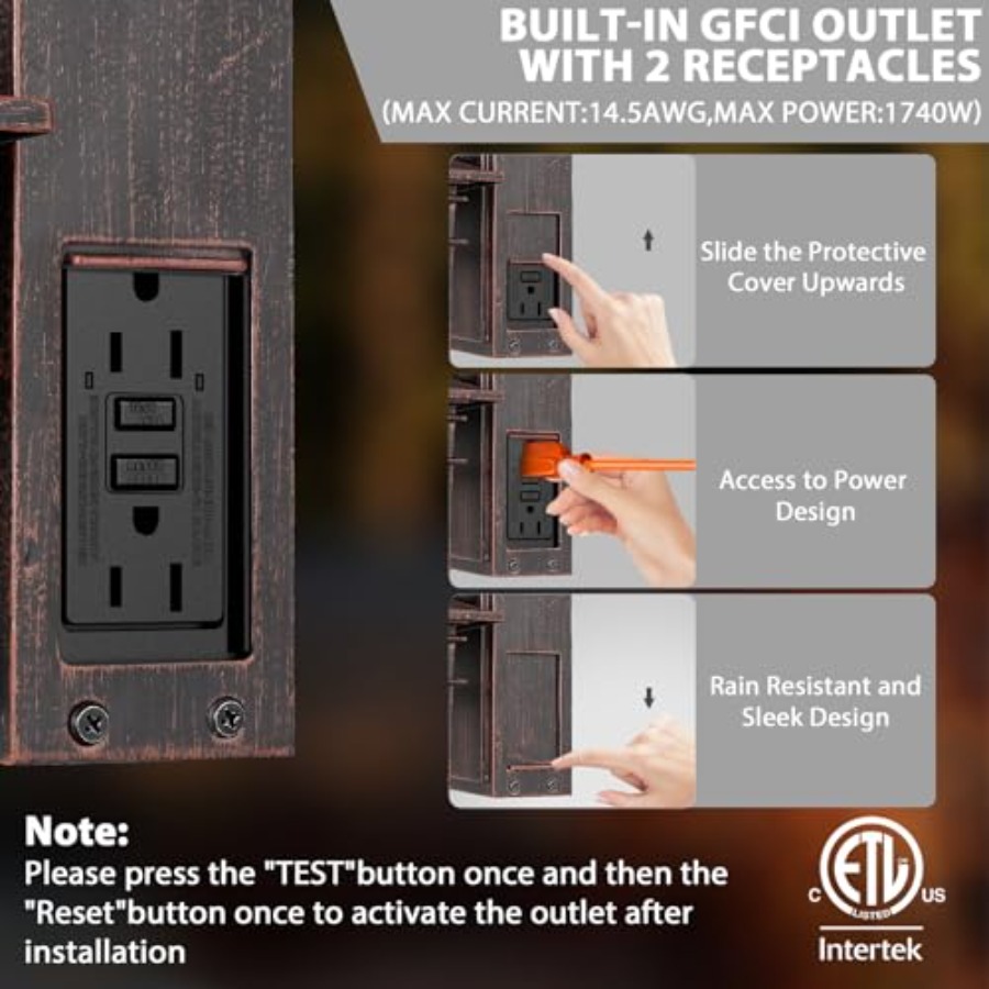 Outdoor Light with GFCI Outlet - đánh giá và giá Outdoor Lighting No Outlet