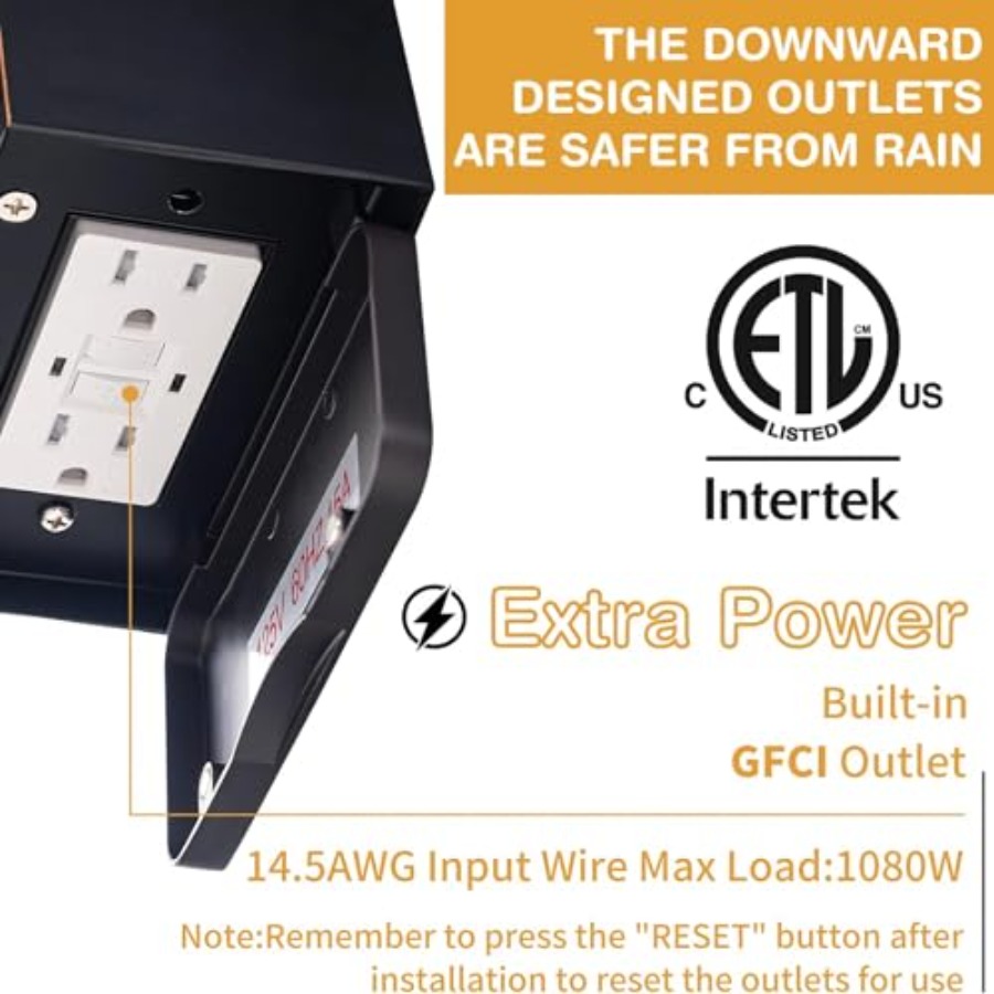 Porch Lights with GFCI Outlet, - đánh giá và giá Outdoor Lighting No Outlet