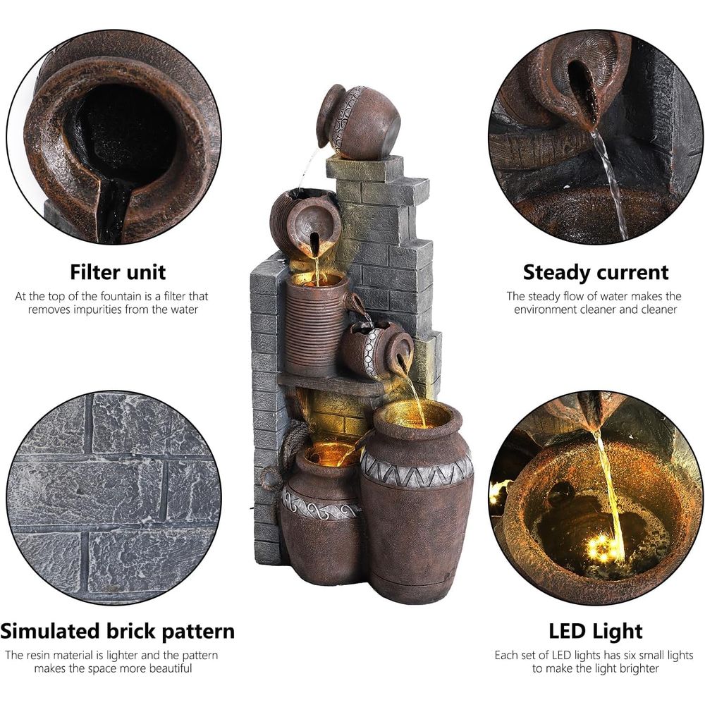6-Tier Outdoor Indoor Resin Fl - đánh giá và giá Outdoor Lighting For Backyard