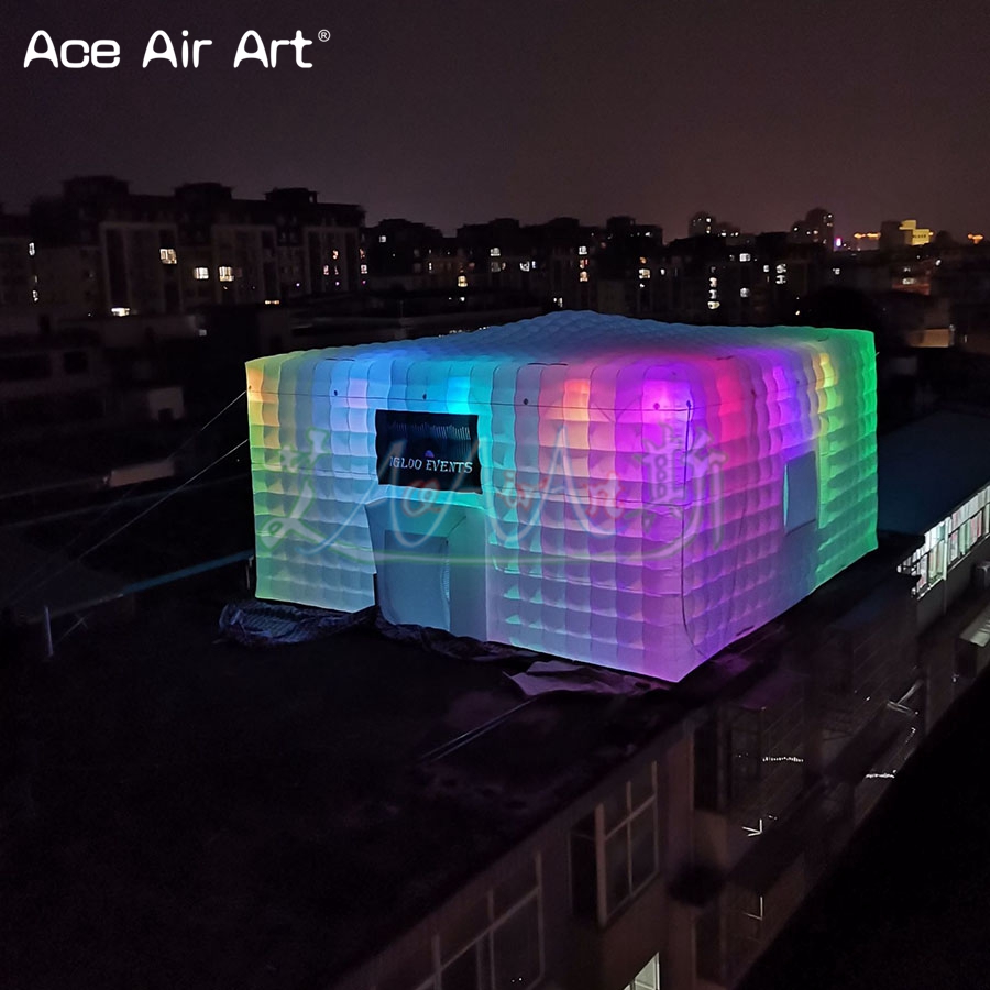 Inflatable Cube Tent with LED  - đánh giá và giá Outdoor Lighting No Outlet