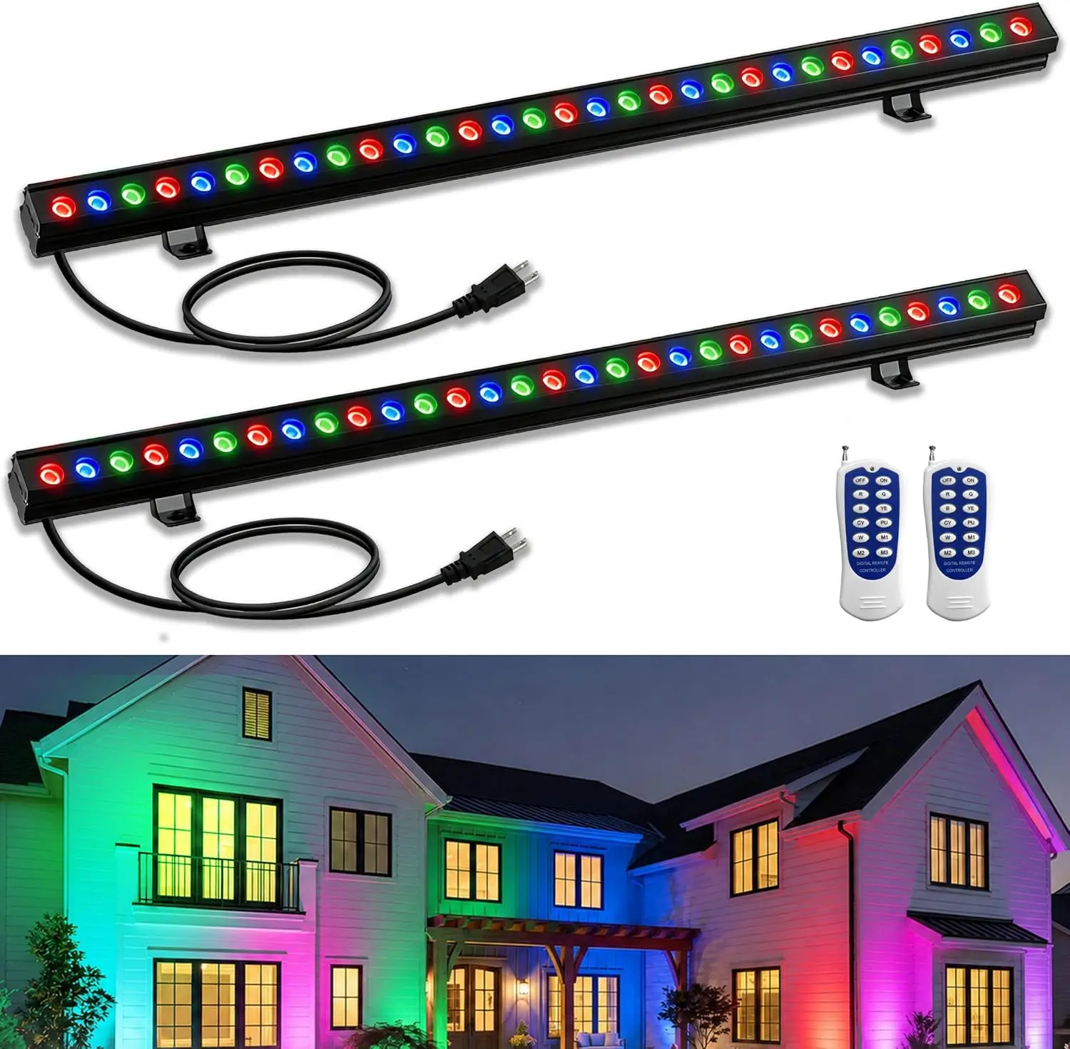 2Pack RGB Wall Washer Lights 1 - đánh giá và giá Outdoor Lighting Remote Control