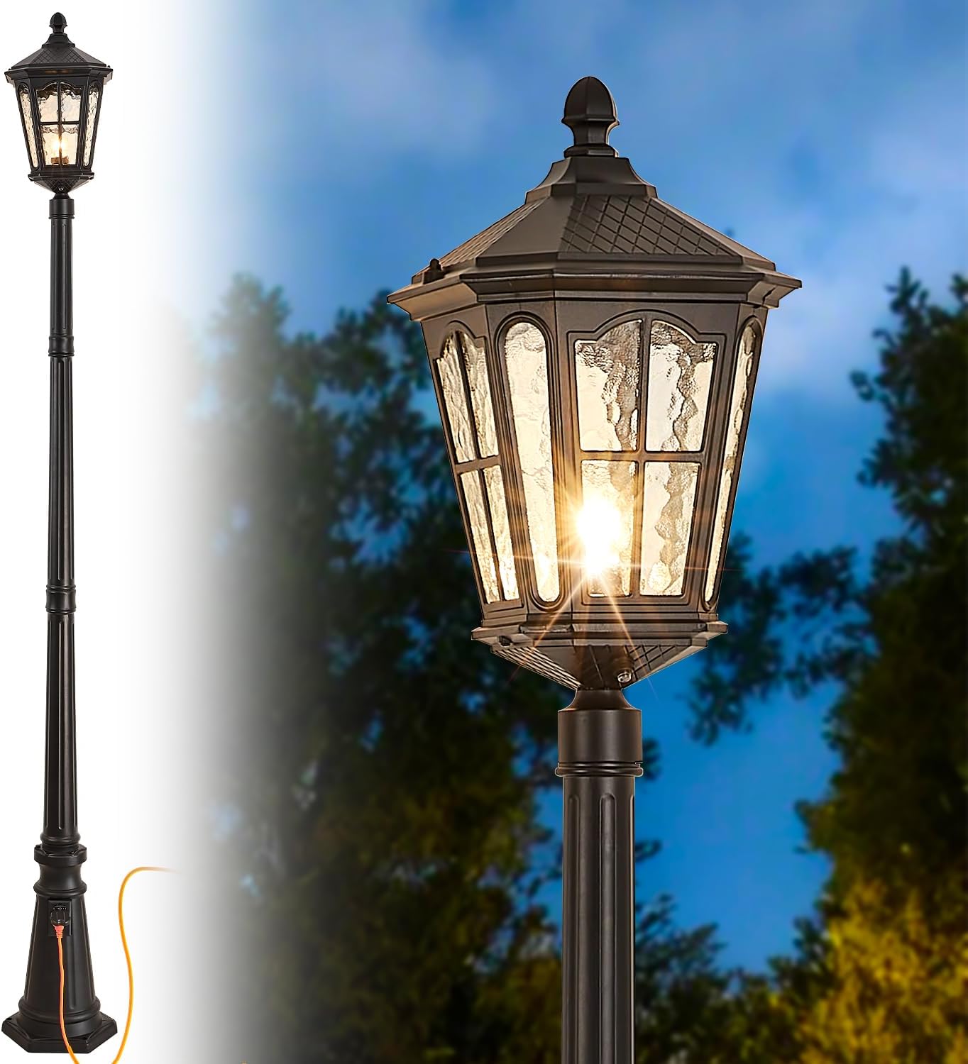 Waterproof outdoor pole light  - đánh giá và giá Outdoor Lighting No Outlet
