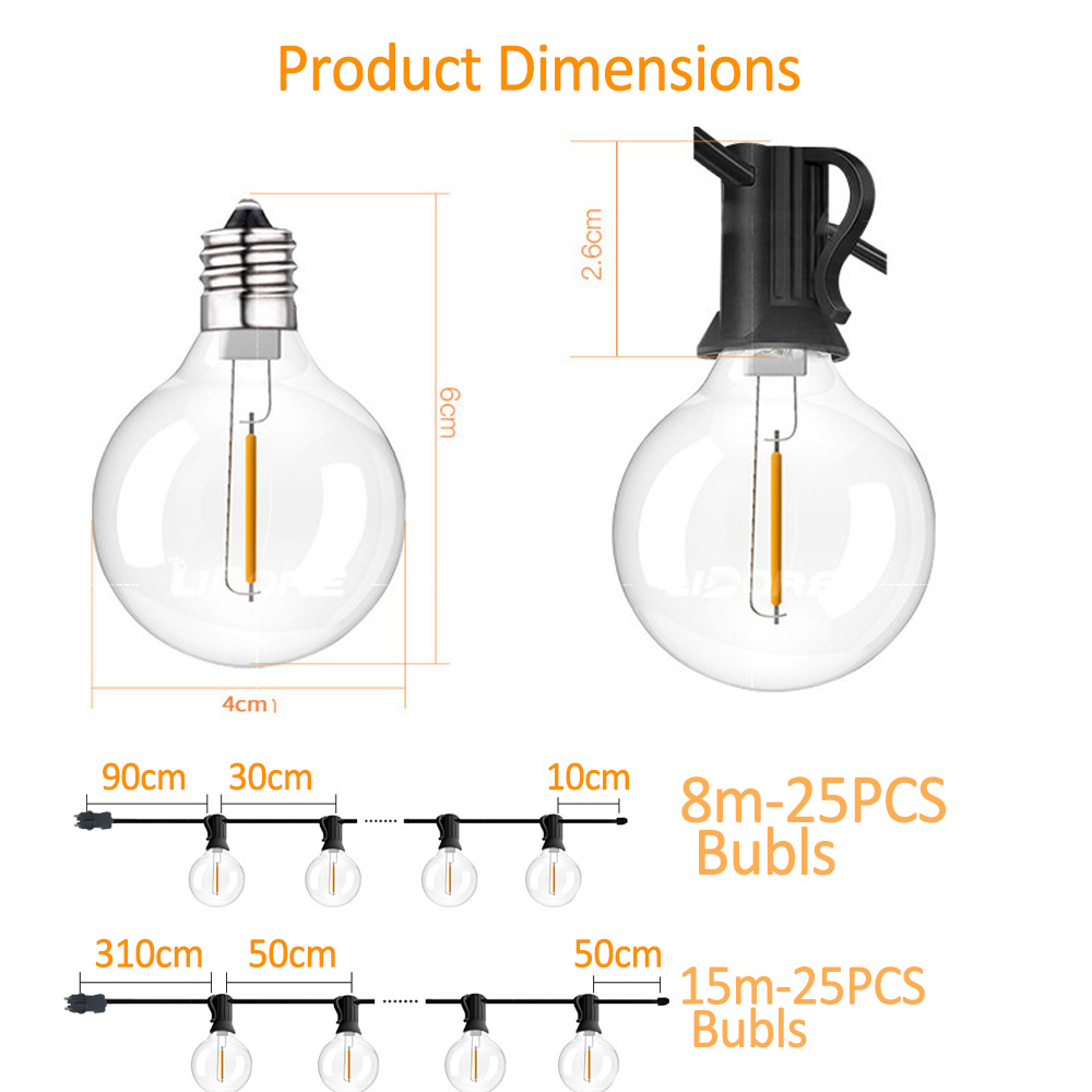 8M/15M G40 Globe String Lights - đánh giá và giá Outdoor Lighting For Backyard