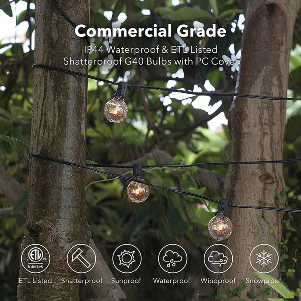 8M/15M G40 Globe String Lights - đánh giá và giá Outdoor Lighting For Backyard